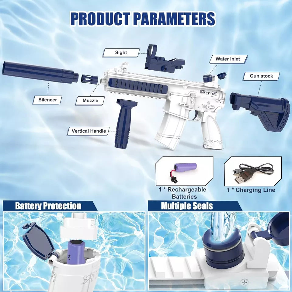 Electric Water Guns M416 for Kids Water Summer Toy for Outdoor Pool Water Fighting
